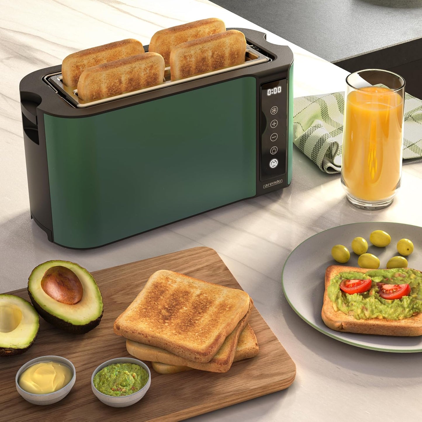 Langschlitz-Toaster mit Touchscreen, E: Grün