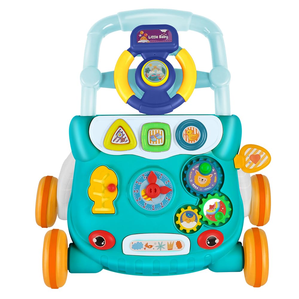 Lauflernwagen für Kleinkinder, Aktivitäts- und Entwicklungsspielzeug, 40 × 32 × 40,5 cm – Grün