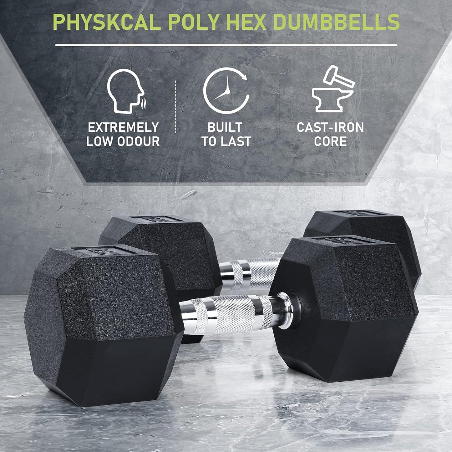 Hexagon Kurzhantel Set, 2 x10 kg, Paar