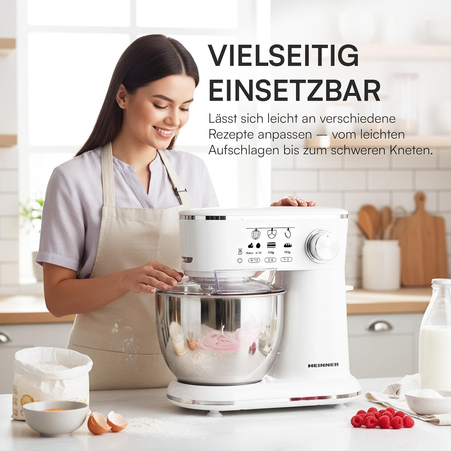 Standmixer mit Planetenrührwerk, Weiß 5 L