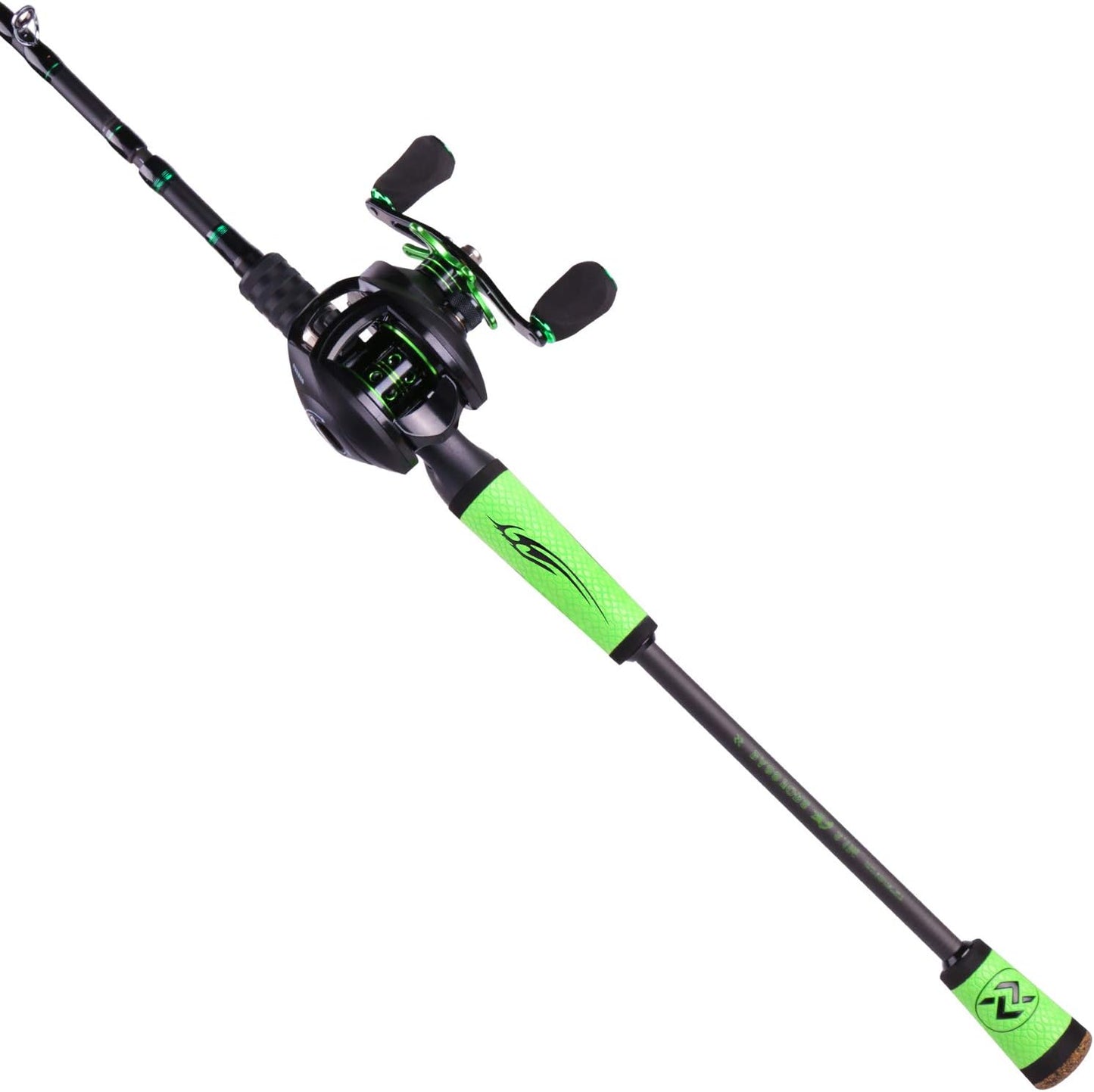 4-teiliges Angelruten-Set, 2.1M/6.89FT with Right Handed Reel A-Baitcasting Rute und Spule