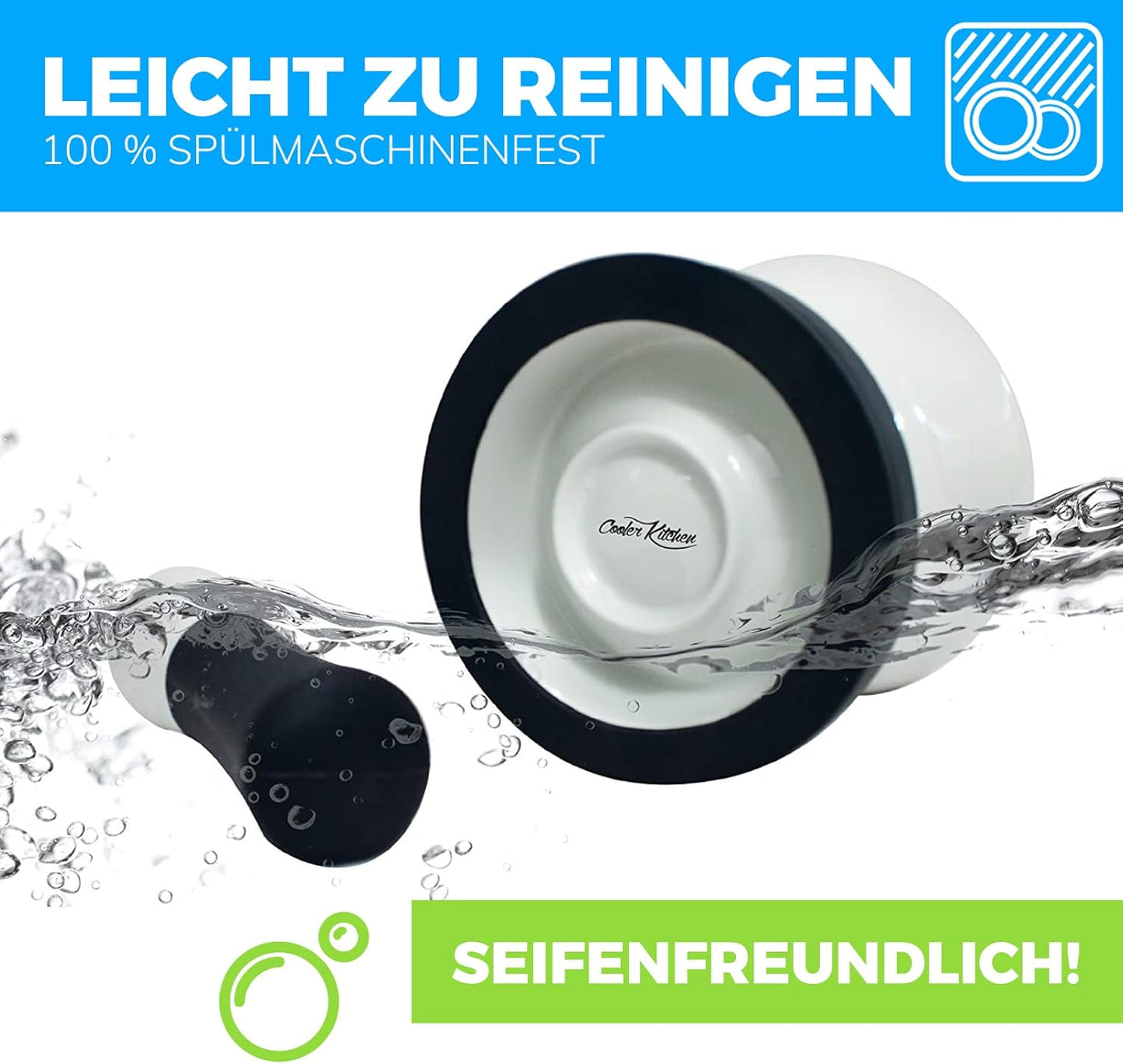 Mörser und Stössel, 15,25 Zentimeter Schwarz