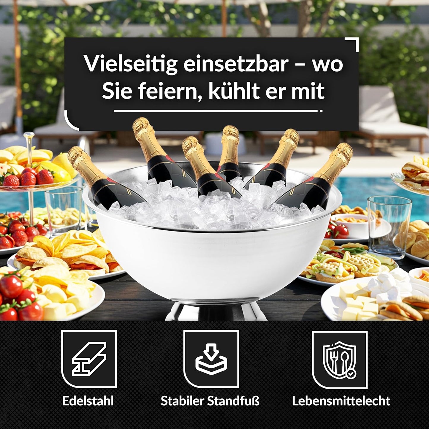 Champagnerkühler, Silber poliert