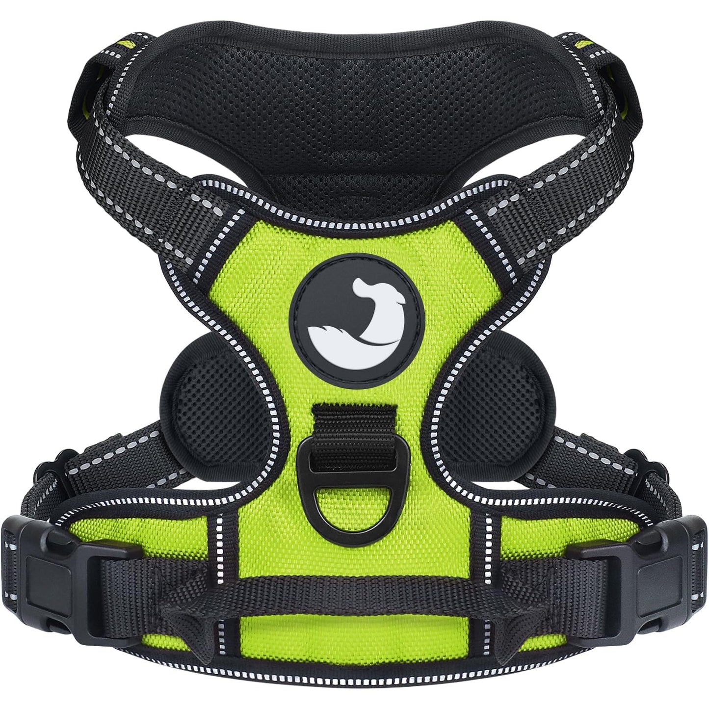 Reflektierendes Hundegeschirr, verstellbar mit Griff, S (1er Pack) Grün