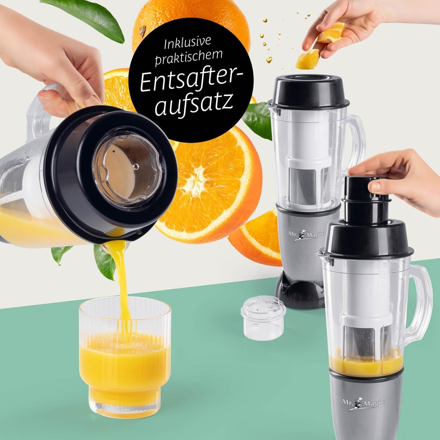 Mr. Magic Mixer-Set, Mr. Magic 2.0 | 400W | XL-Set Silber-schwarz | 400 W Gs | L-set