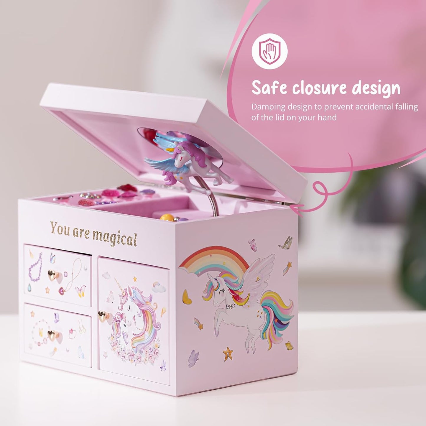 Schmuckkästchen mit Einhorn-Motiv