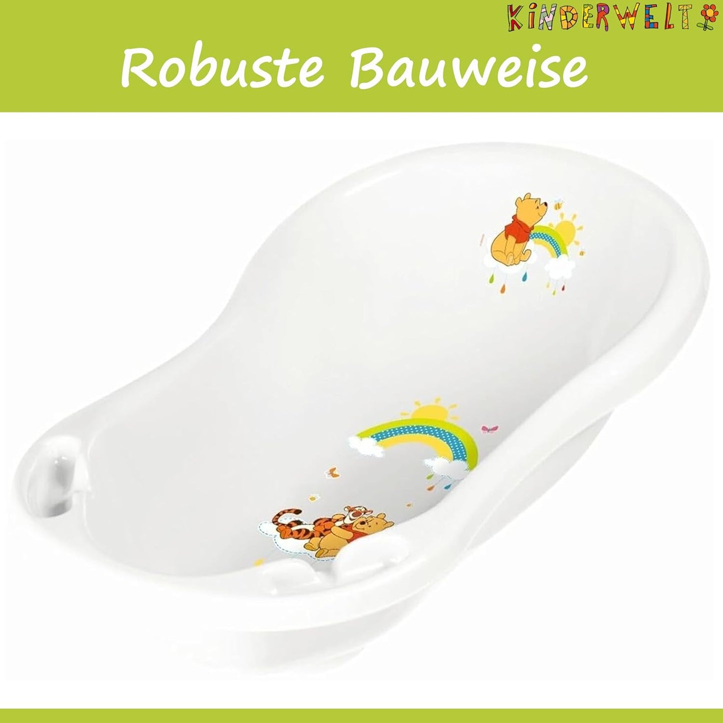 Babybadewanne mit Winnie Pooh Motiv, Weiss