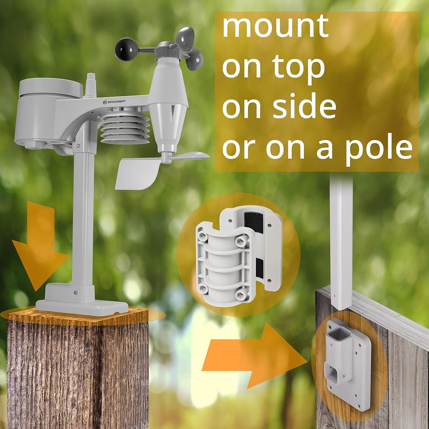 5-in-1 Funk-Wetterstation mit Aussensensor, weiss Single