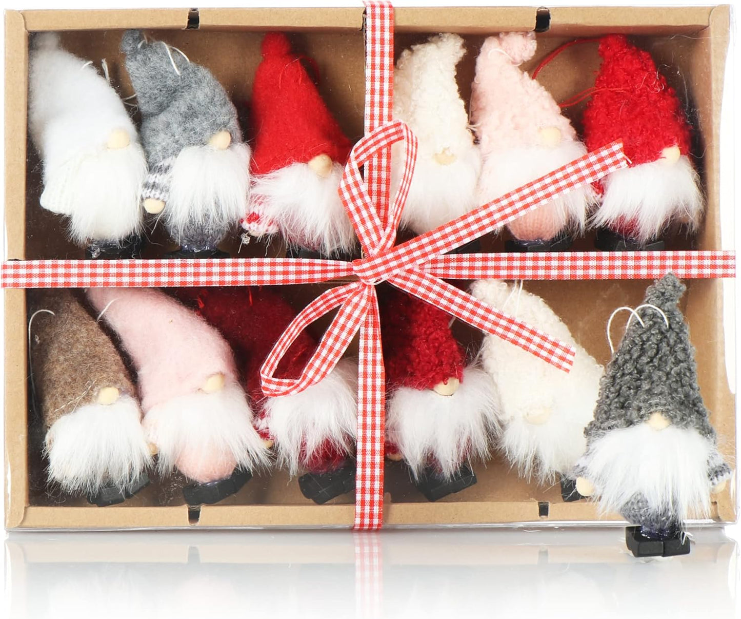 Weihnachtsmann-Anhänger Set (12 Stück), Big Pack D - Plüsch + Filz