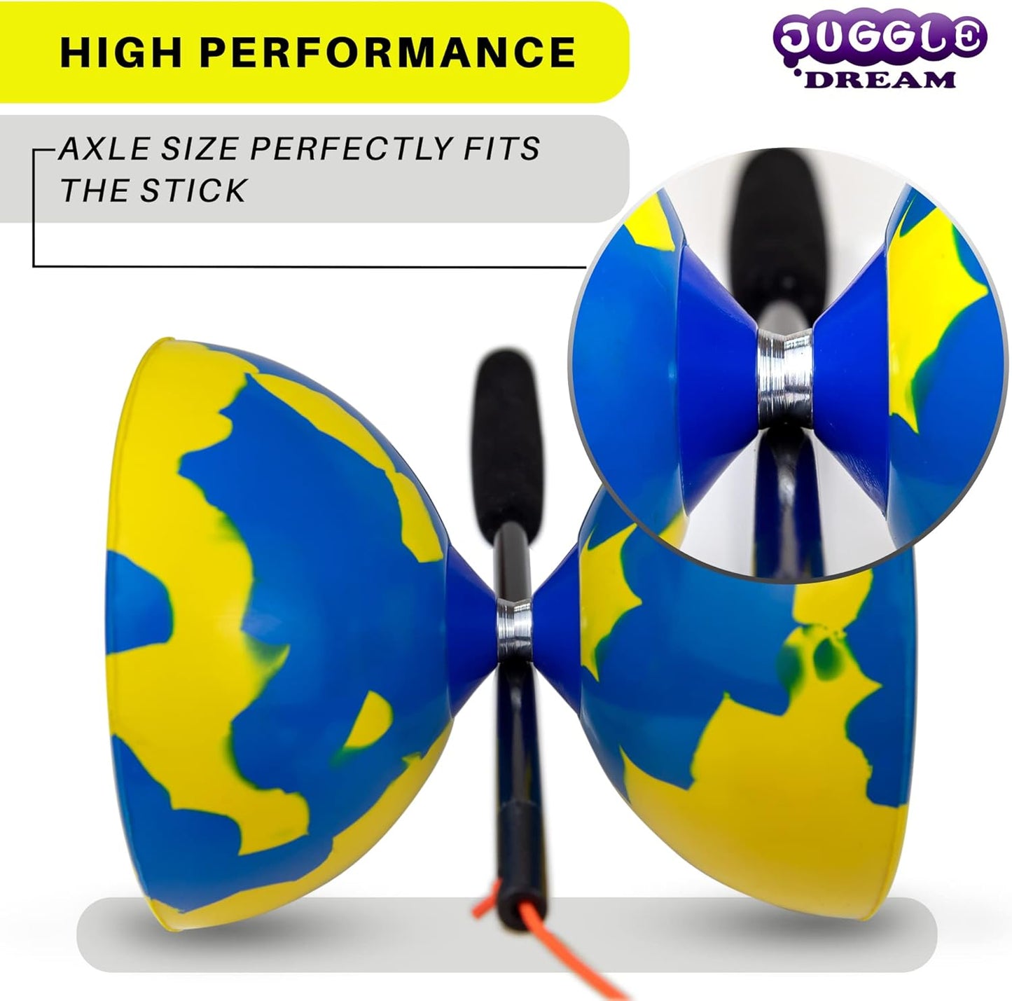 Diabolo Jonglierset, Blau/Gelb