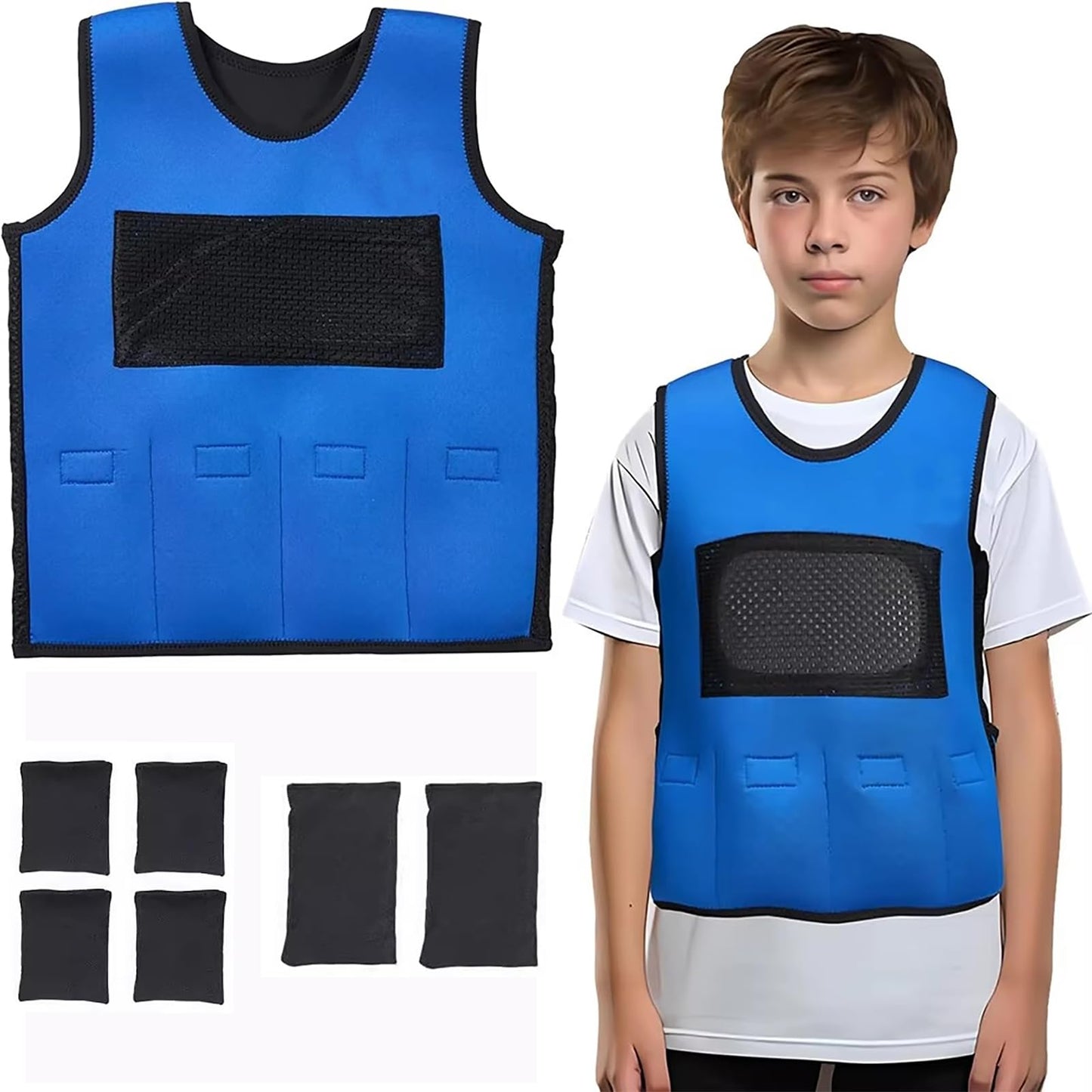 Gewichtsweste für Kinder, blue M