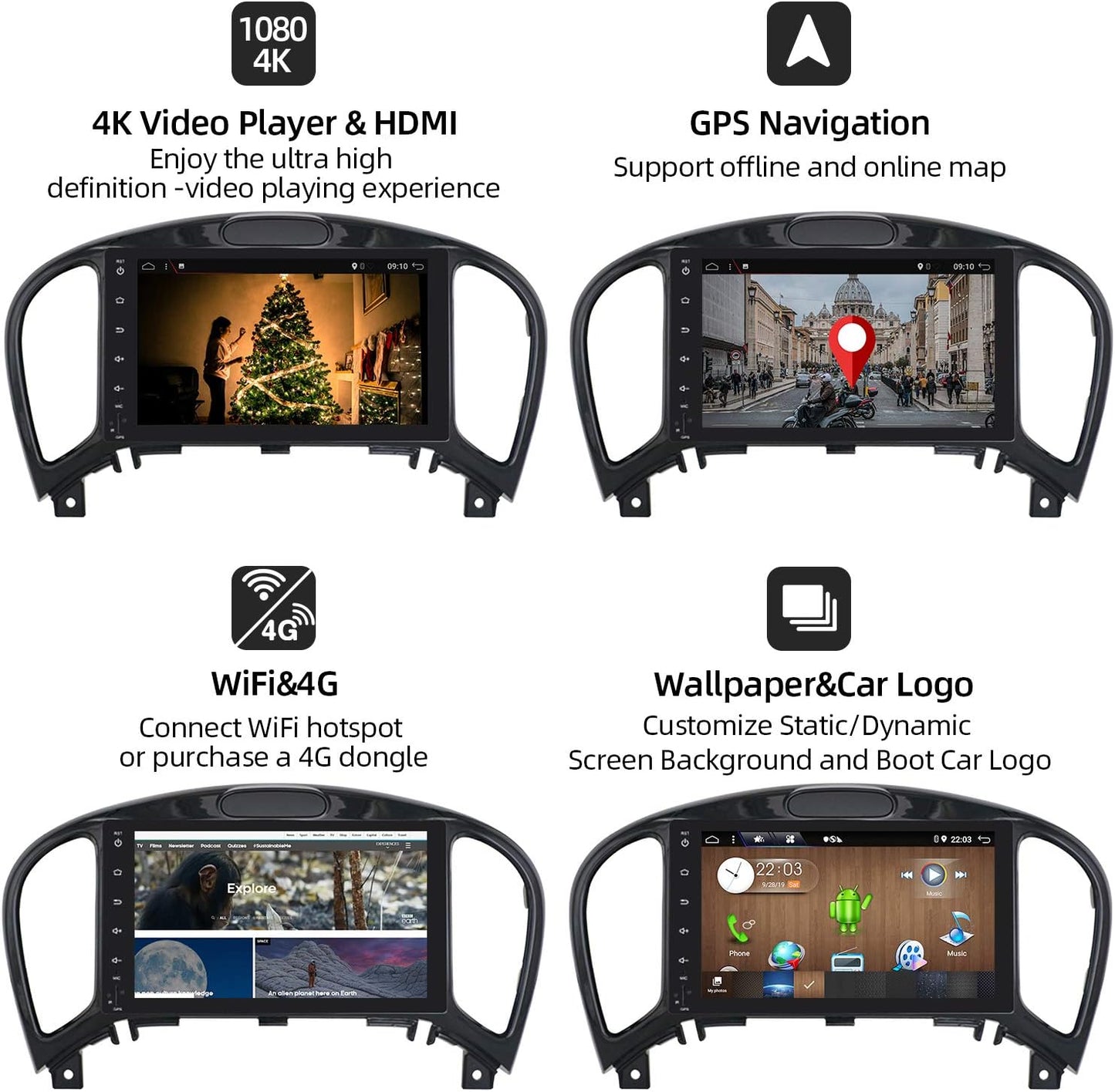 Android 12 Autoradio für Nissan Juke J15 (2012-2019), 4G64G