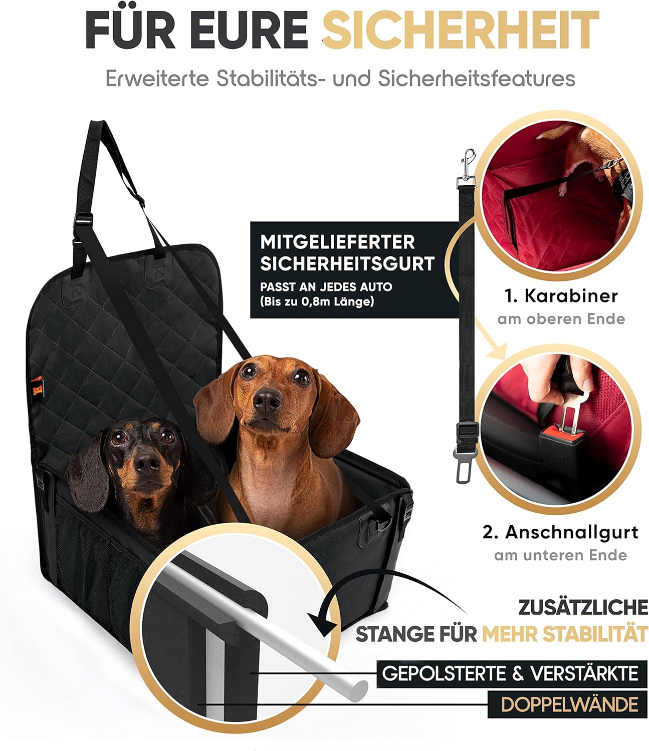 Hundeautositz, Schwarz