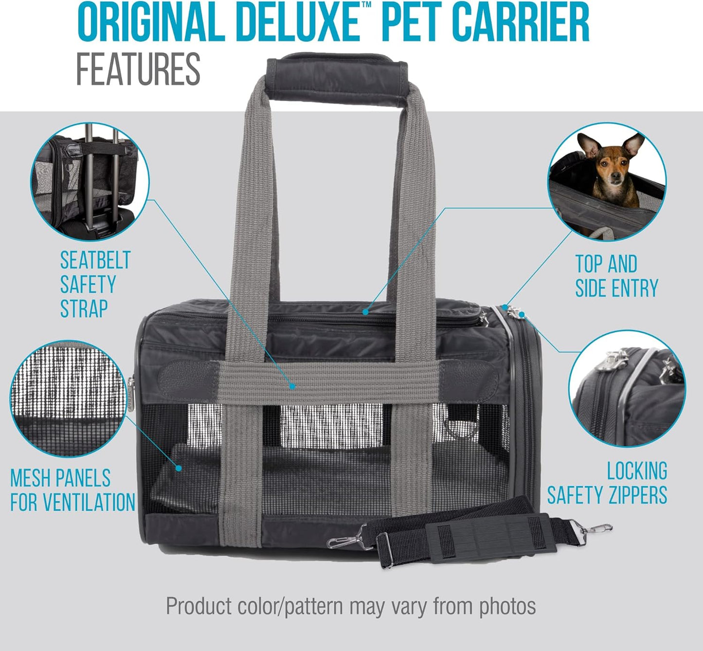 Flugreise-Transportbox für Haustiere, L 48 x B 30 x H 29 cm anthrazit