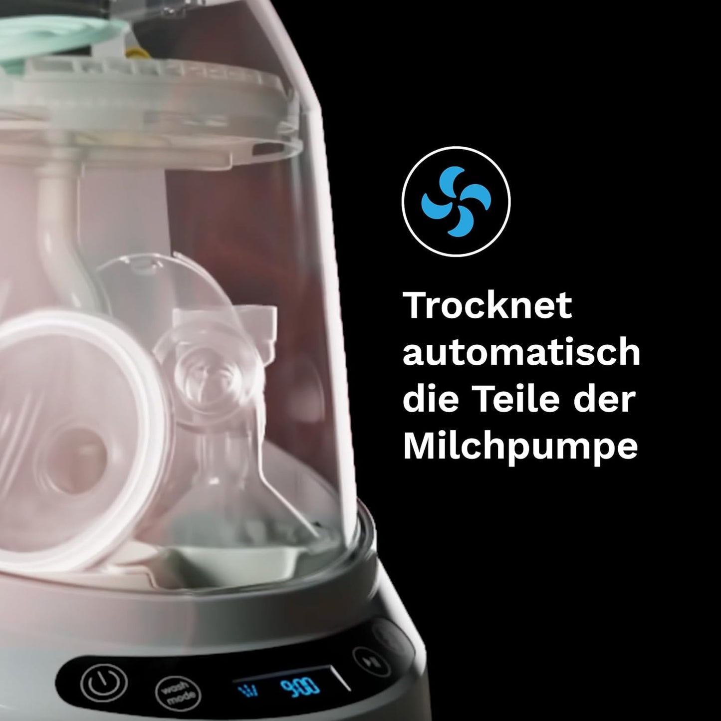 Automatischer Flaschenreiniger mit HEPA-Filter und Halterung für Pumpenzubehör