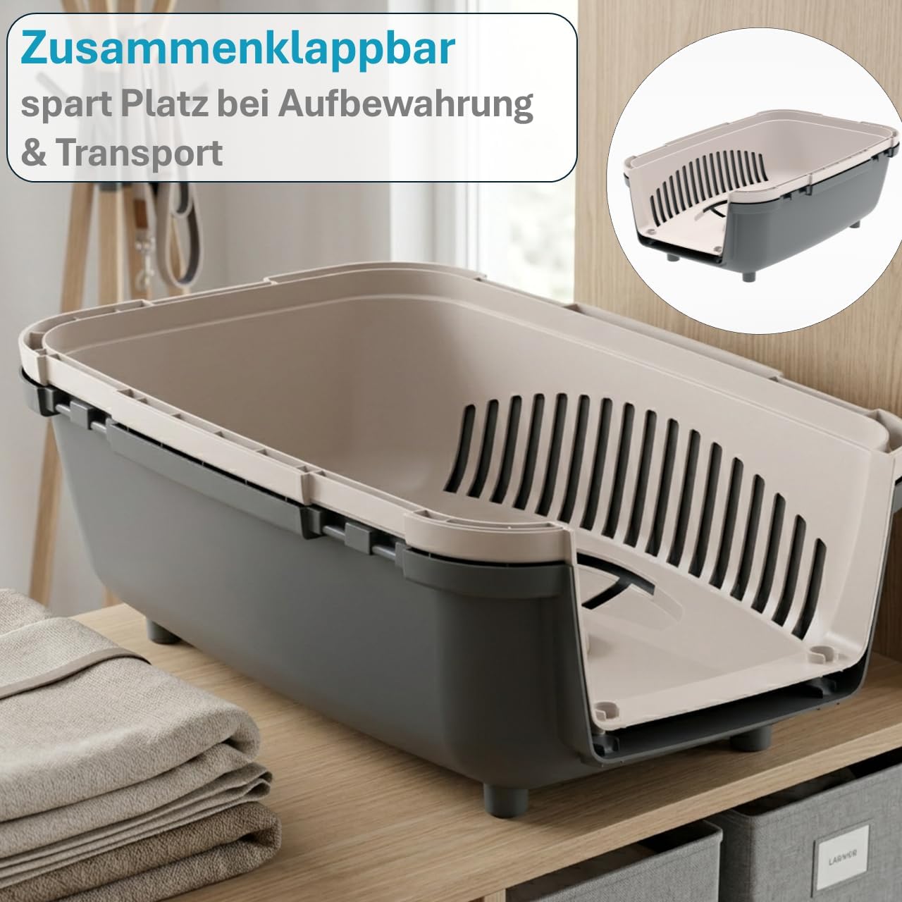 Hartschalen-Transportbox für kleine Hunde und Katzen (bis 6 kg), Blau 1