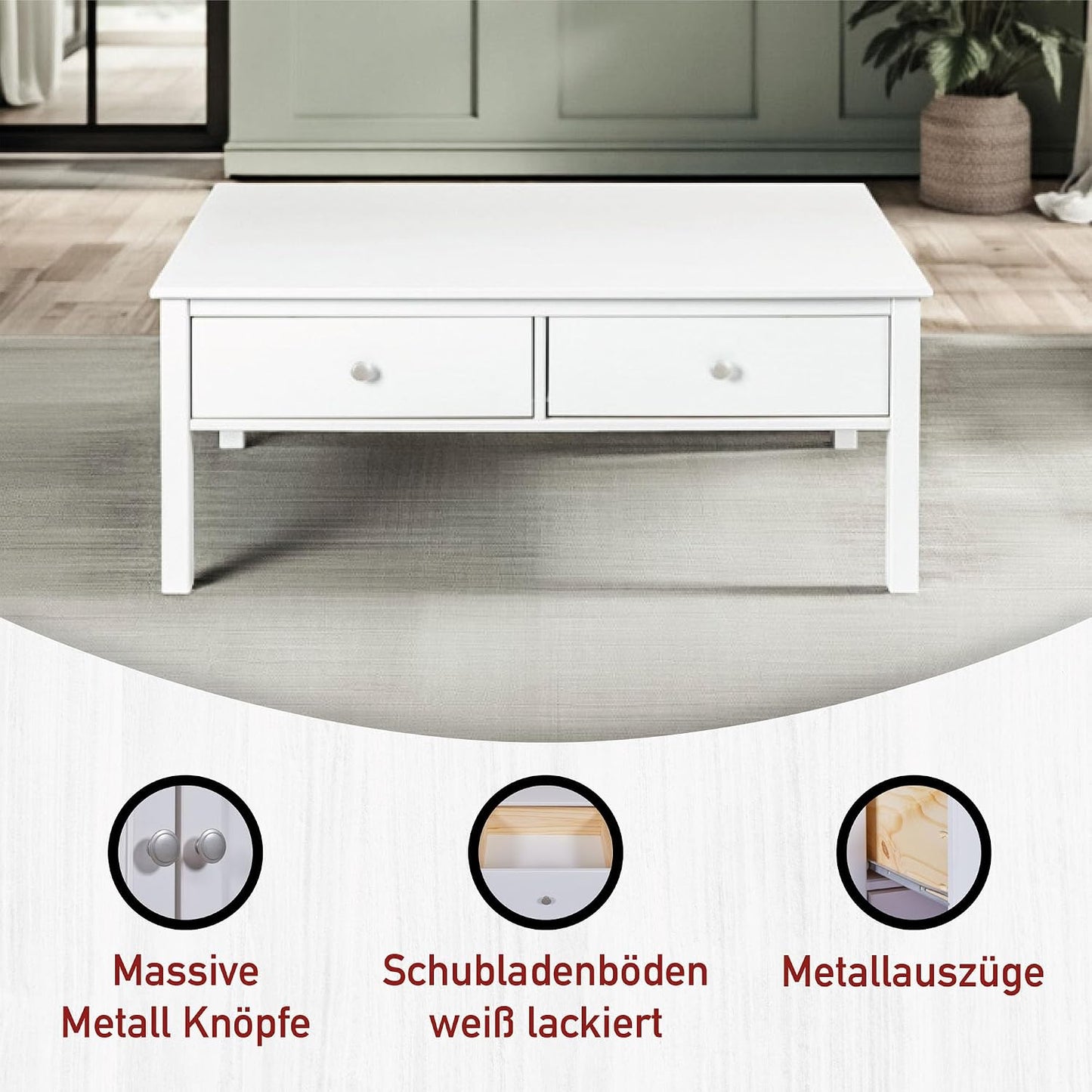 Couchtisch mit Schubladen