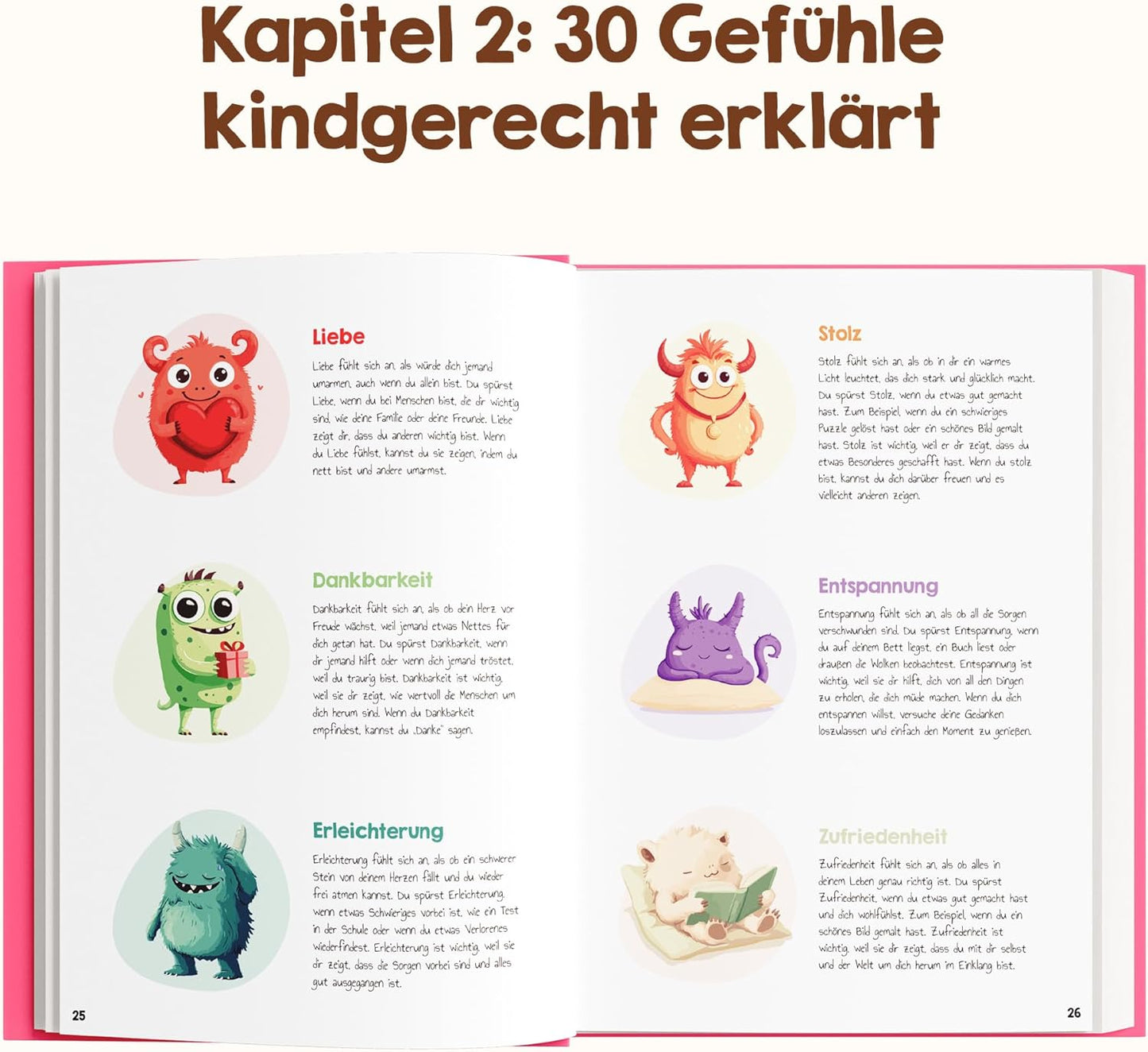 Gefühlstagebuch für Kinder mit Spielen, Pink