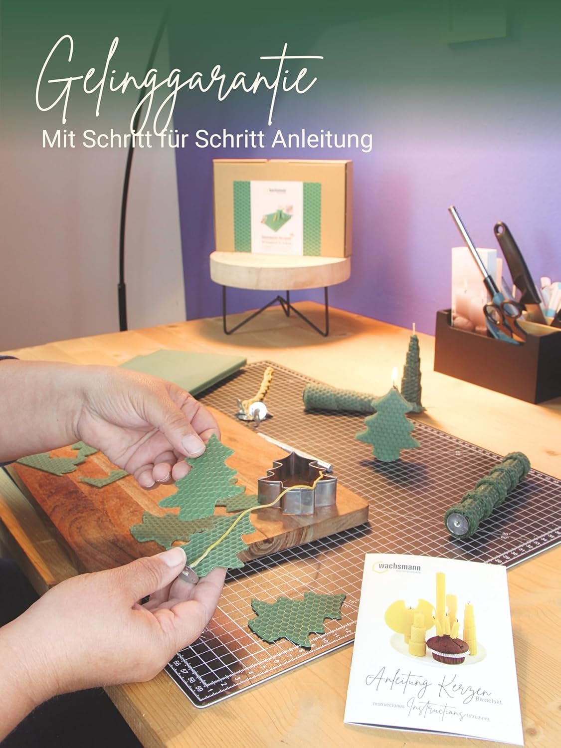 DIY Bienenwachs-Kerzen-Bastelset, Grün