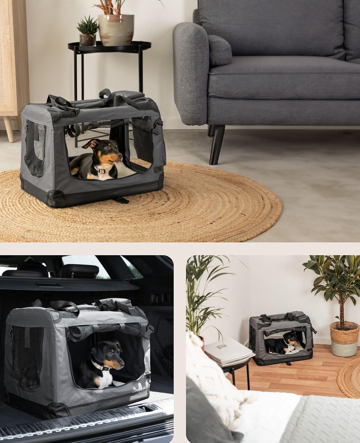 Hundetransportbox, Grau / 1 - XS: 50x34x36 cm