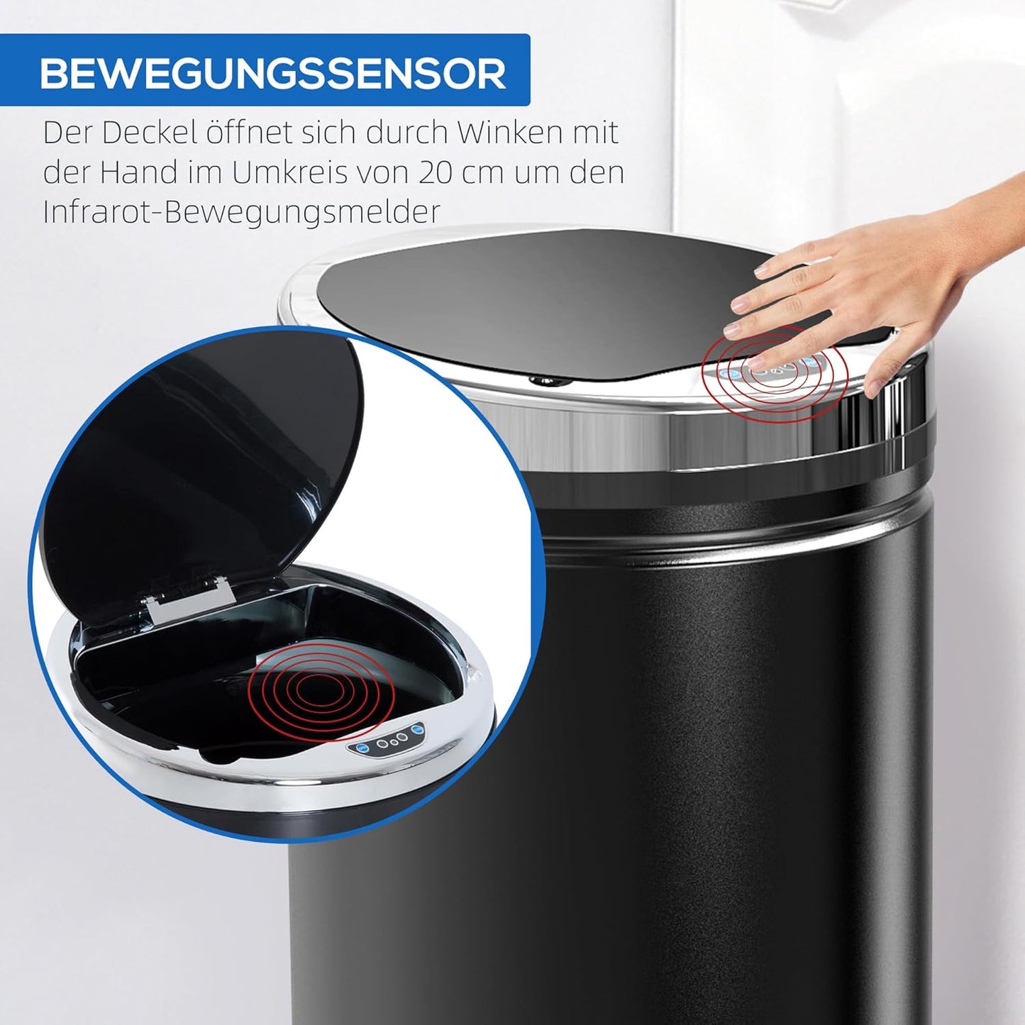 Abfalleimer mit Bewegungssensor, 42L