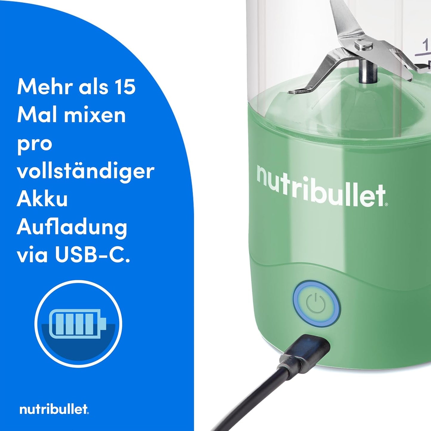 NBP003LG Tragbarer Mini Mixer (475ml), Hellgrün