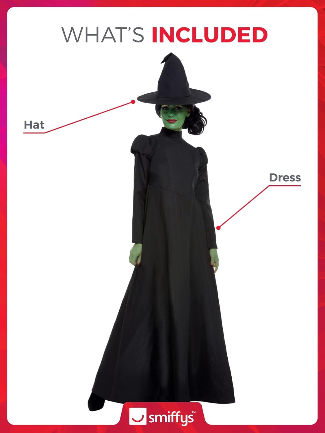 Wicked Witch Kostüm, L Schwarz
