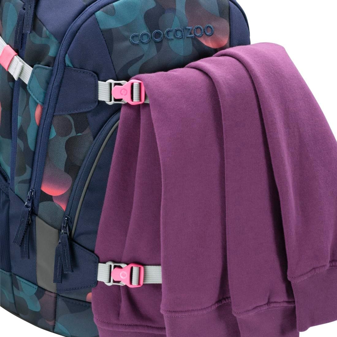Ergonomisches Schulrucksack-Set MATE (3-teilig), Cloudy Peach - Blau/Lila/Pink