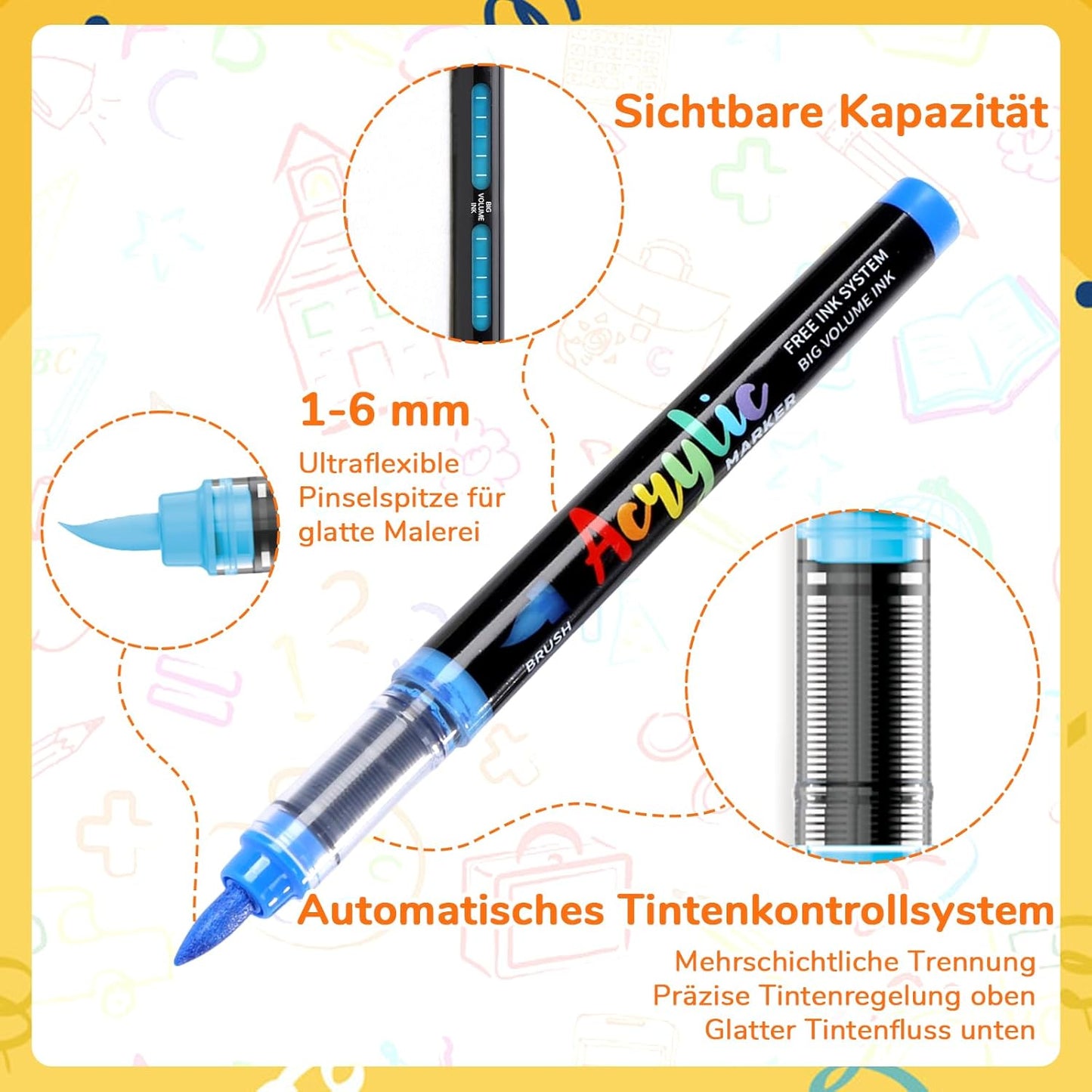 Acrylmarker Set, 120 Farben