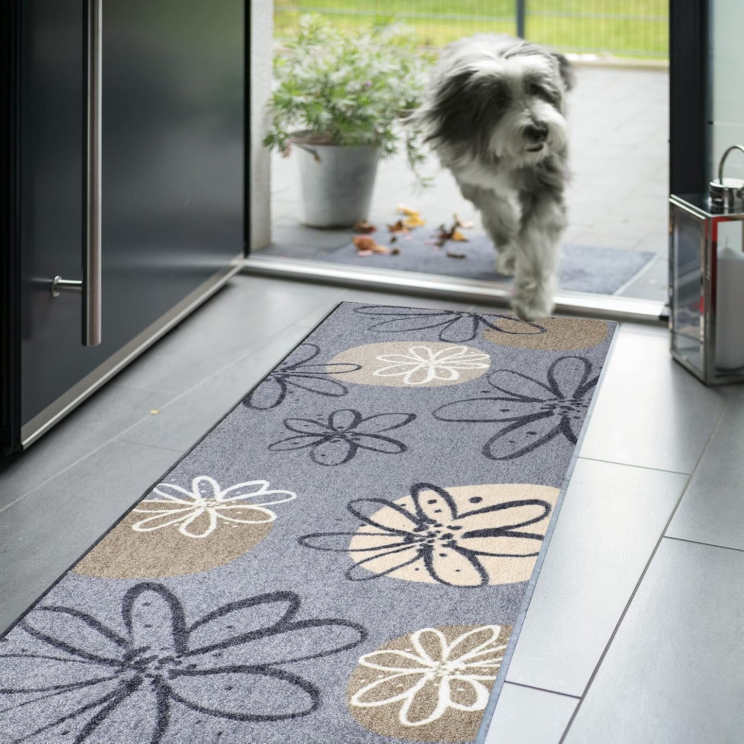 Fussmatte Koblenz, rutschhemmend, 80x200 cm Grau/Braun