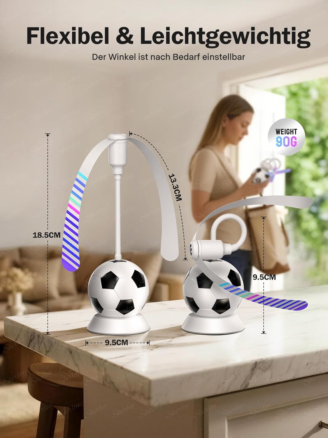 2er-Set Fliegenvertreiber mit Fussball-Design