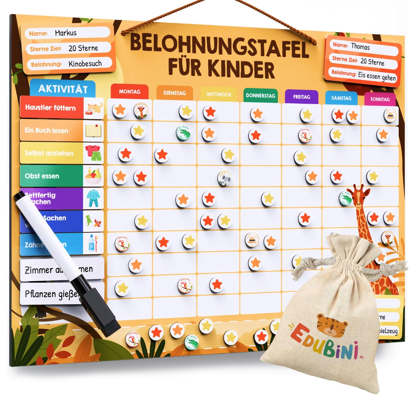 Belohnungstafel für Kinder, Tafel-Safari