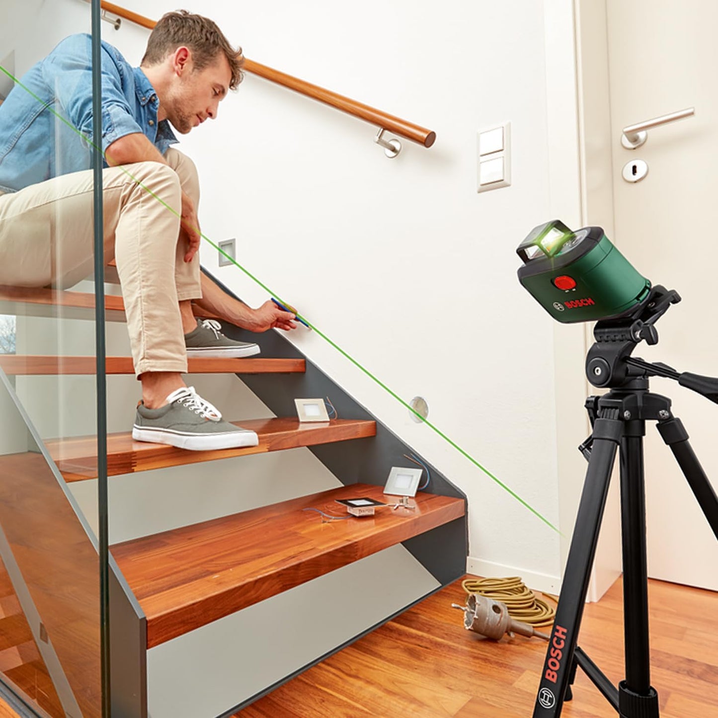 Kreuzlinienlaser AdvancedLevel 360 mit Stativ-Set, AdvancedLevel 360 (Neu) + Stativ