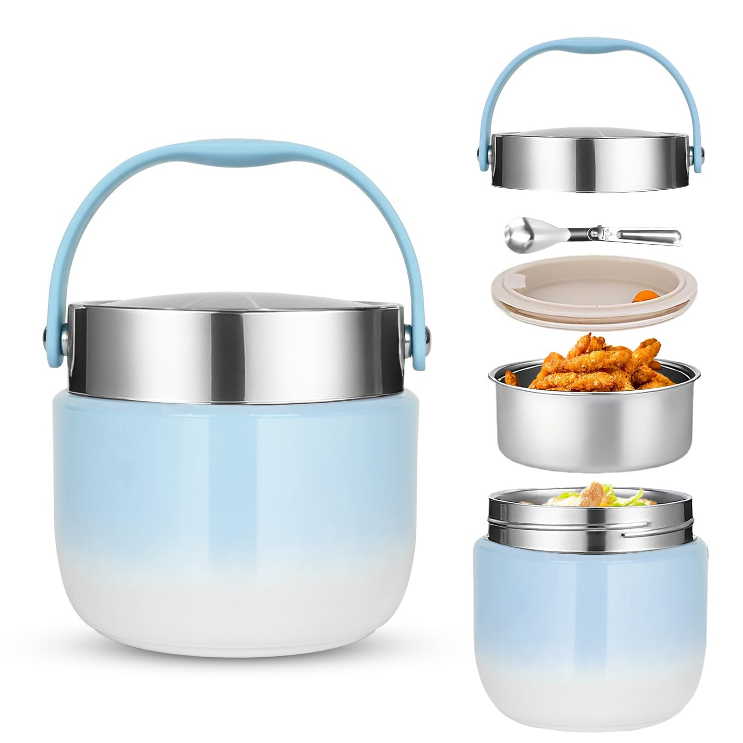 Thermobehälter mit Löffel, Blau