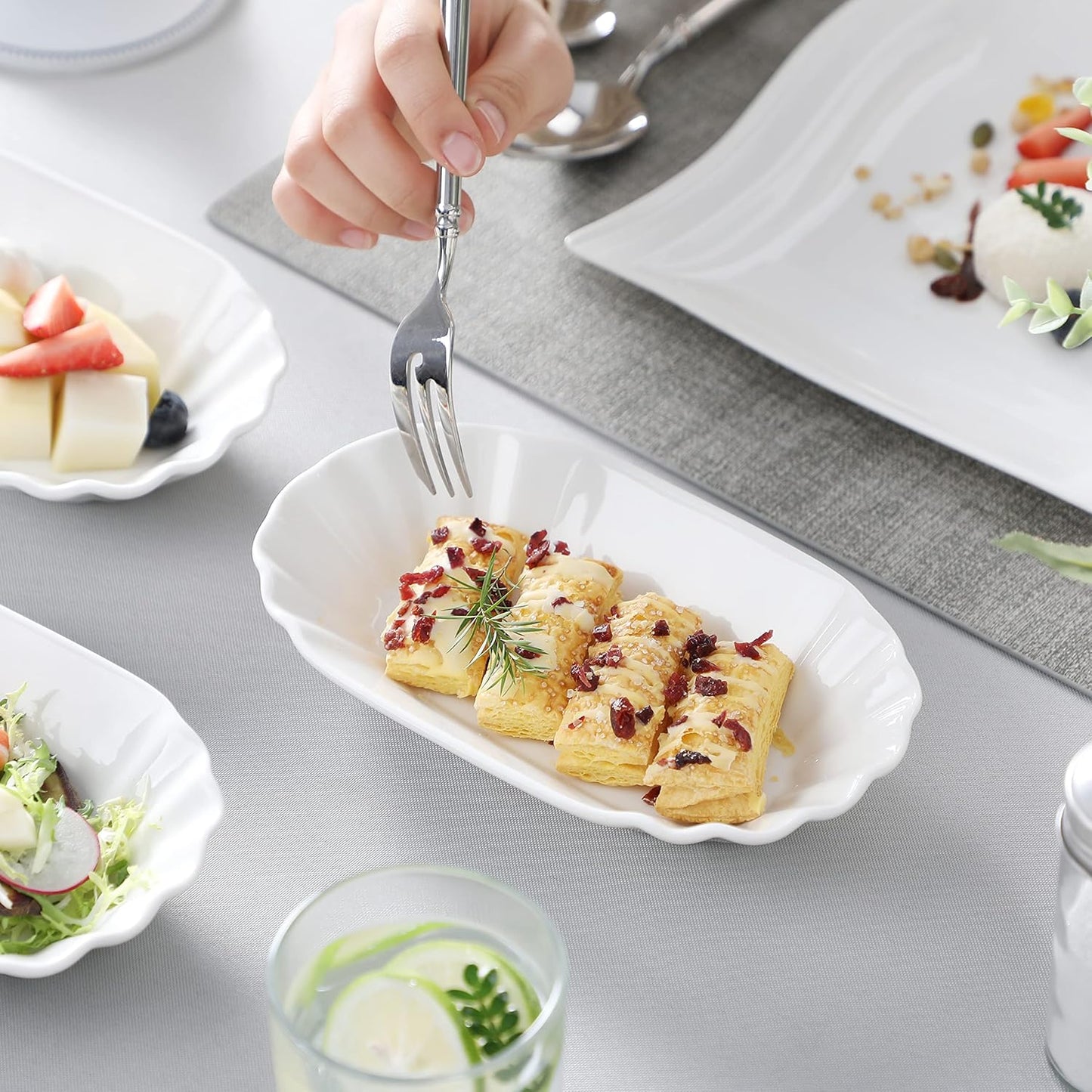 8-teiliges Pommesschälchenset, Serie Regular, 8 Piece Set Weiss