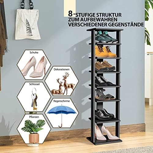Vertikaler Schuhständer, Einzel Schwarz