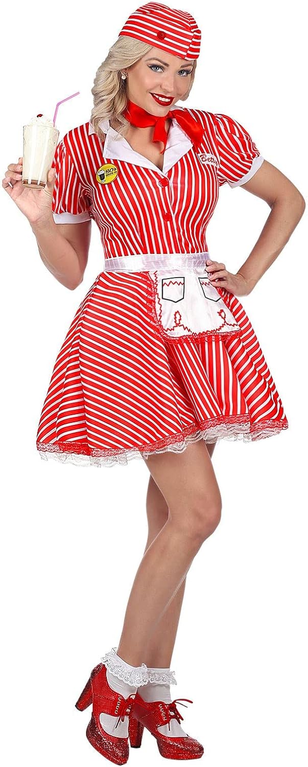 50er Jahre Kellnerin Kostüm mit Petticoat, S