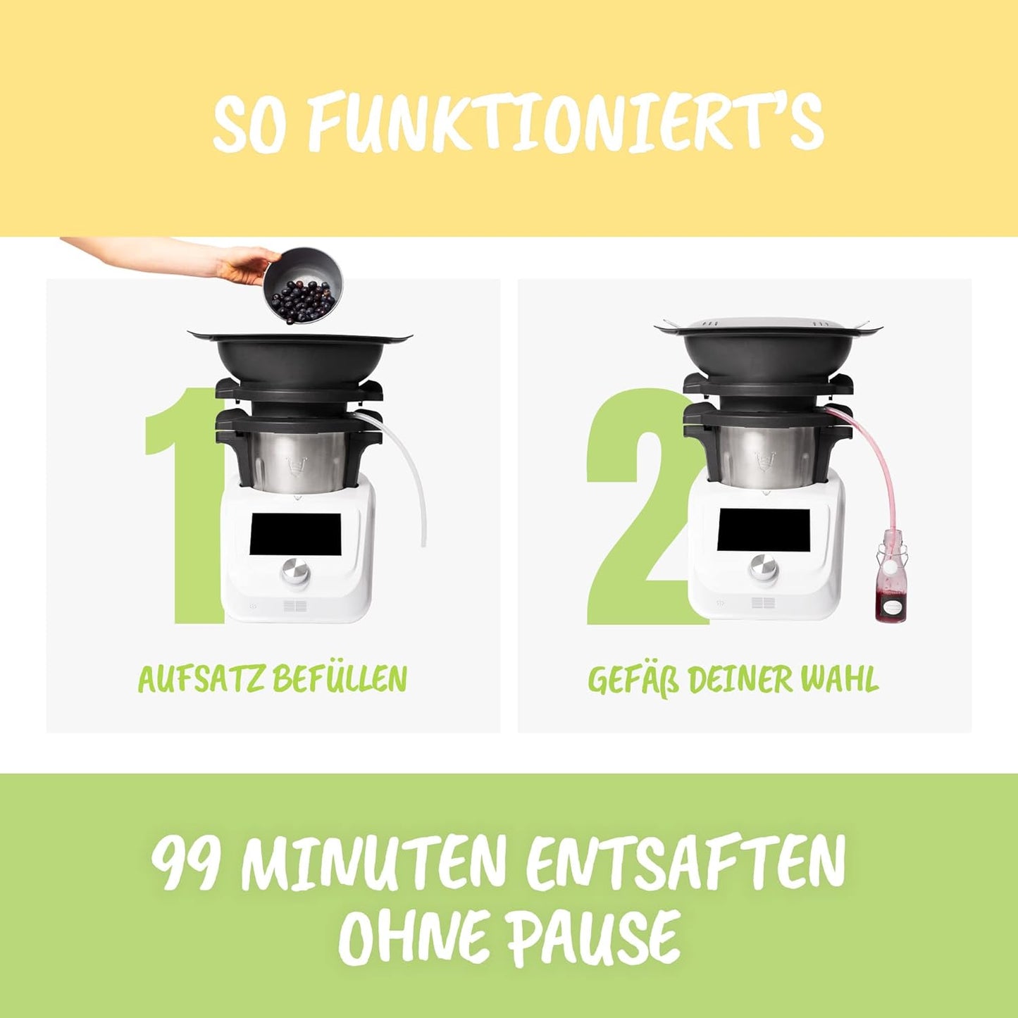 Dampfentsafter Saftaufsatz für Monsieur Cuisine