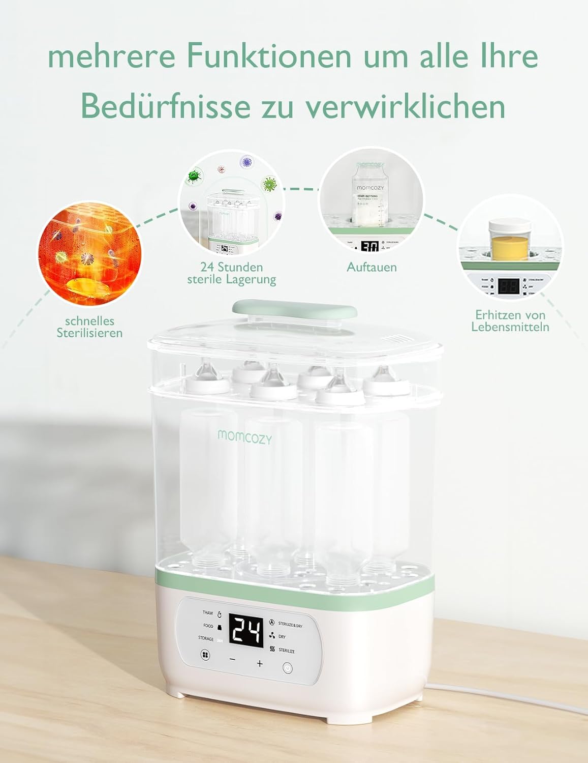 3-in-1 Babyflaschen-Dampfsterilisator
