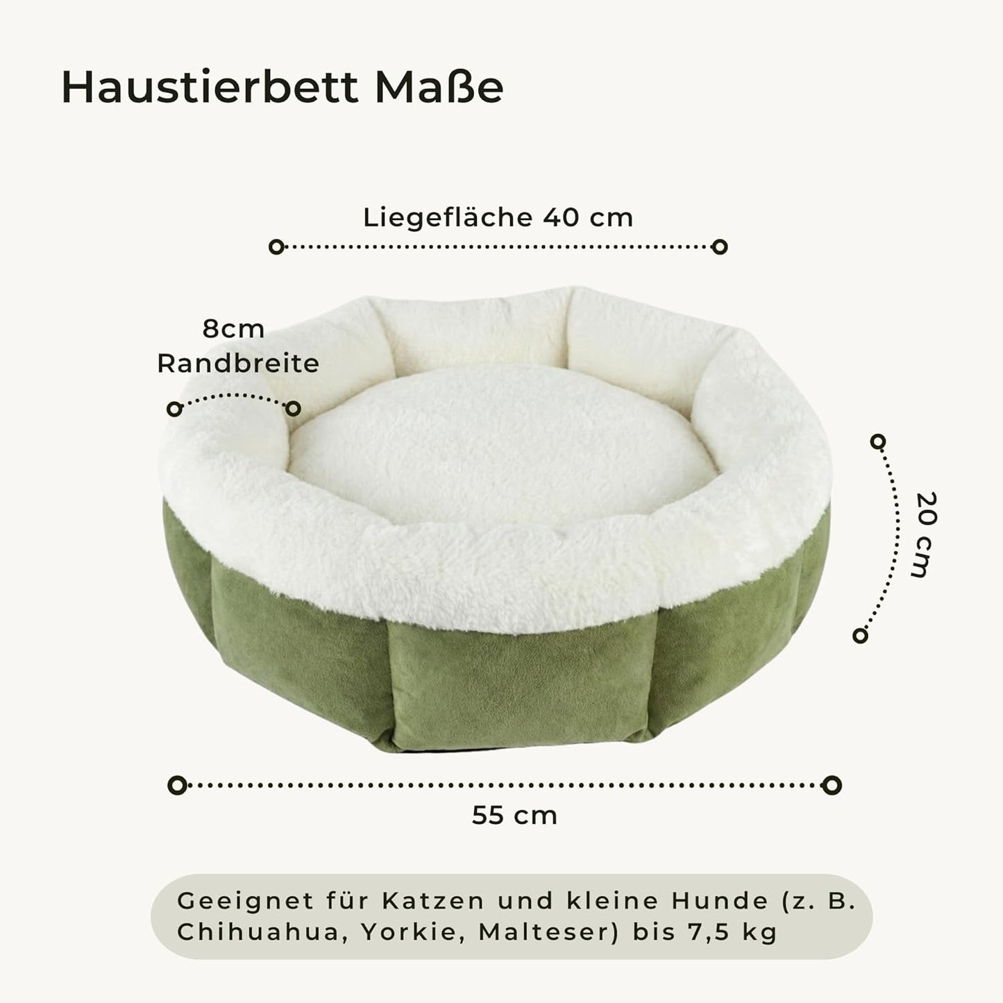 Flauschiges Katzenbett mit Wendekissen