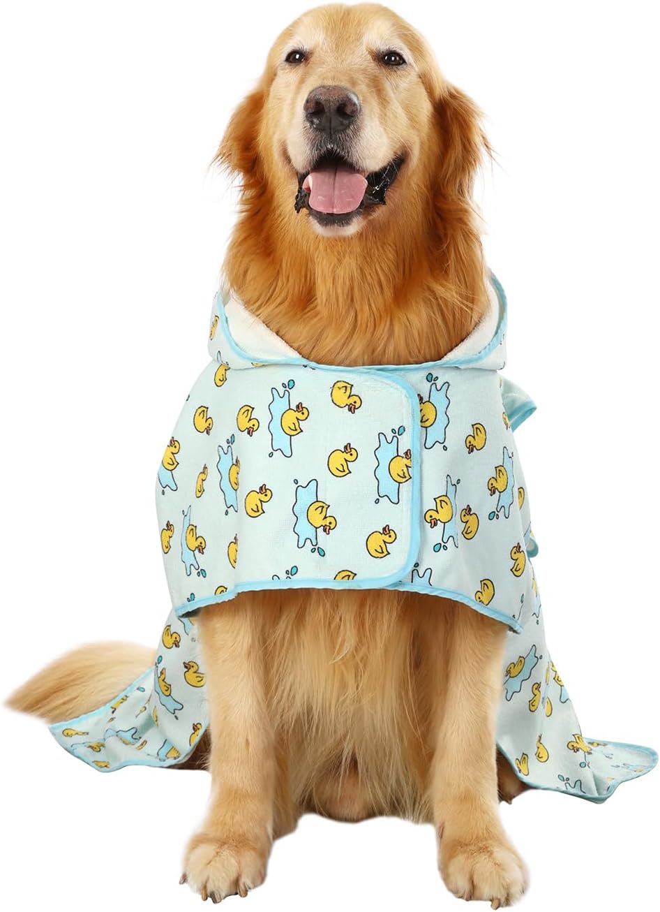 Hundebademantel mit Kapuze, Motiv Badeenten-Pfützen, XX-Large Badeenten-Pfützen