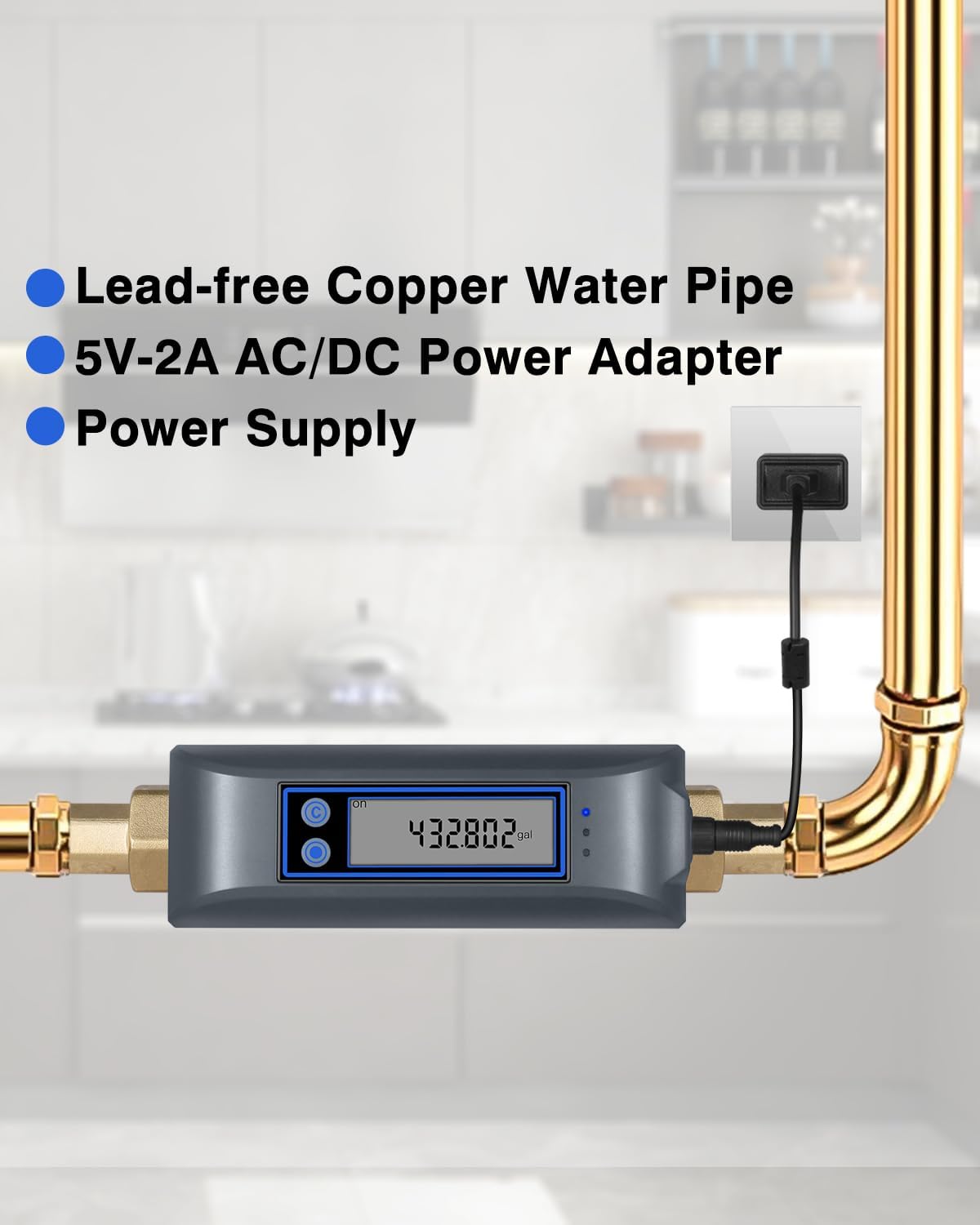 Smart-Wasserdurchflussmesser, Weiß
