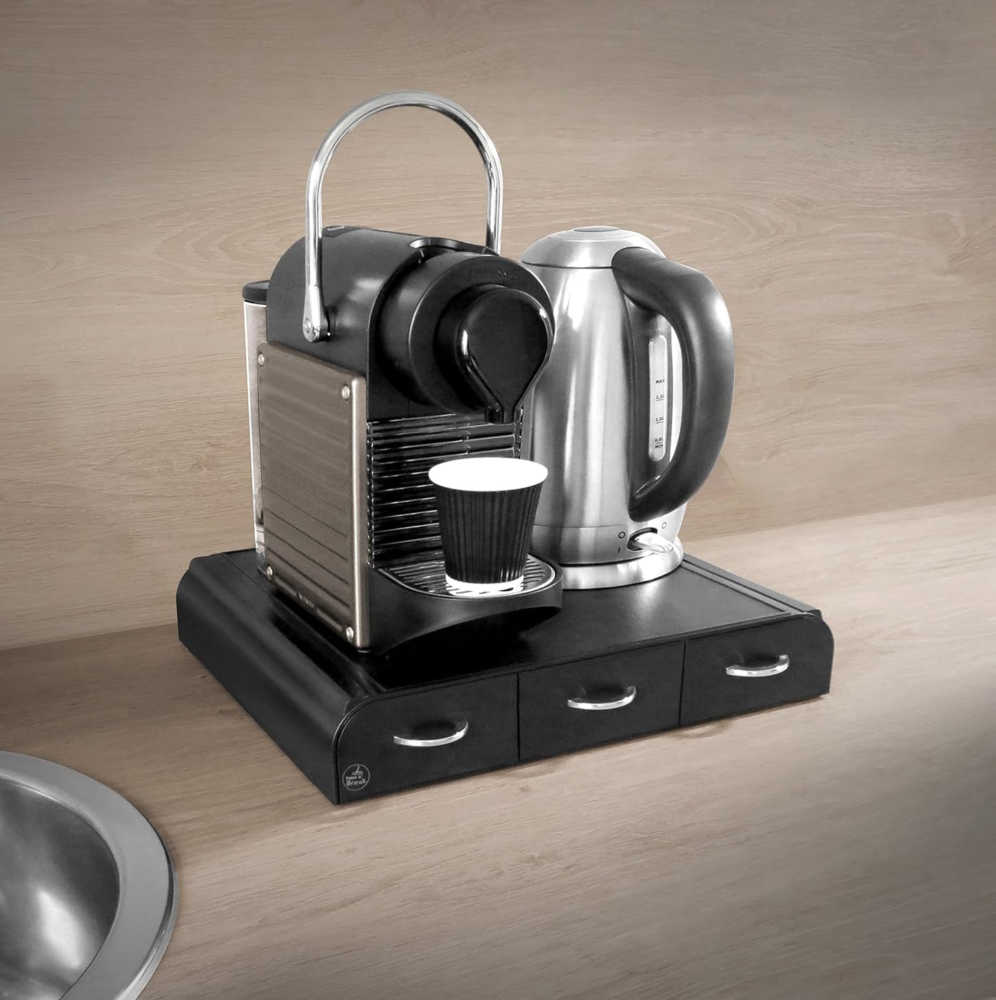Kaffeekapselspender, 3 Schubladen