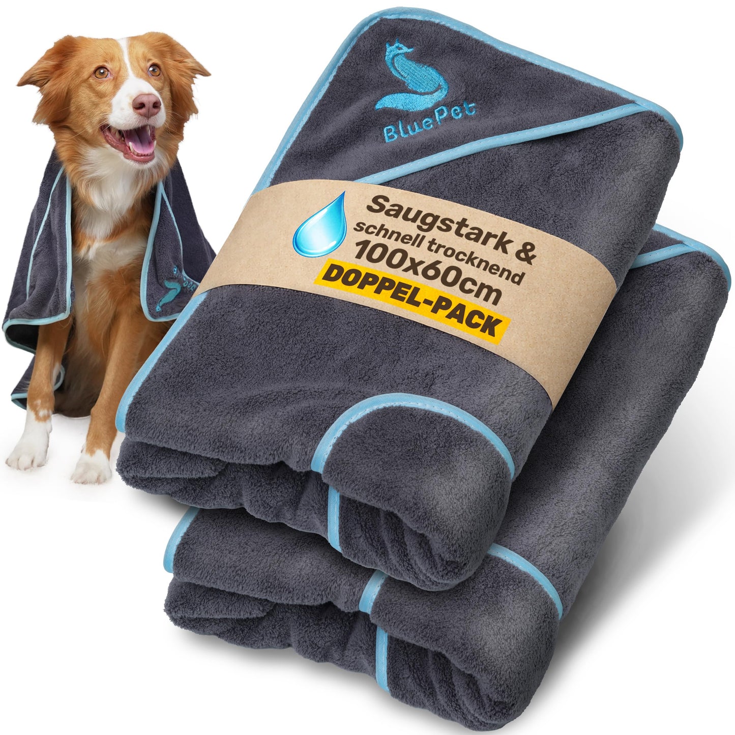 2 x Hundehandtücher, 2x Hundehandtuch