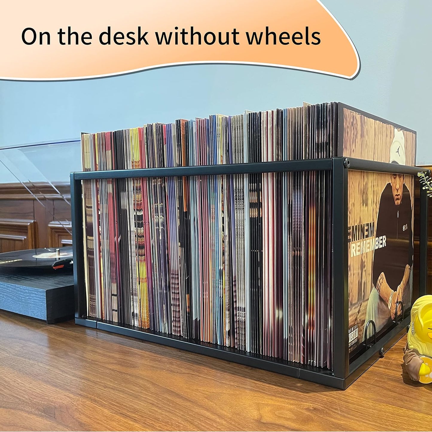 Schallplatten-Organizer auf Rädern