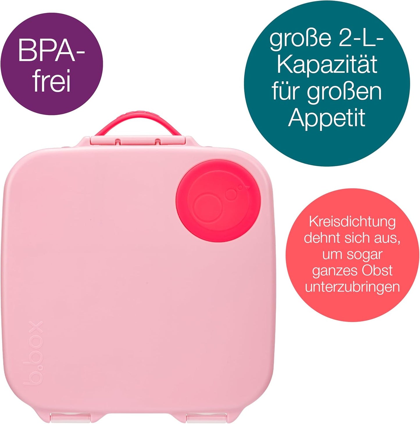 Bento-Box mit 4 Fächern und Kühlpad, Flamingo Fizz