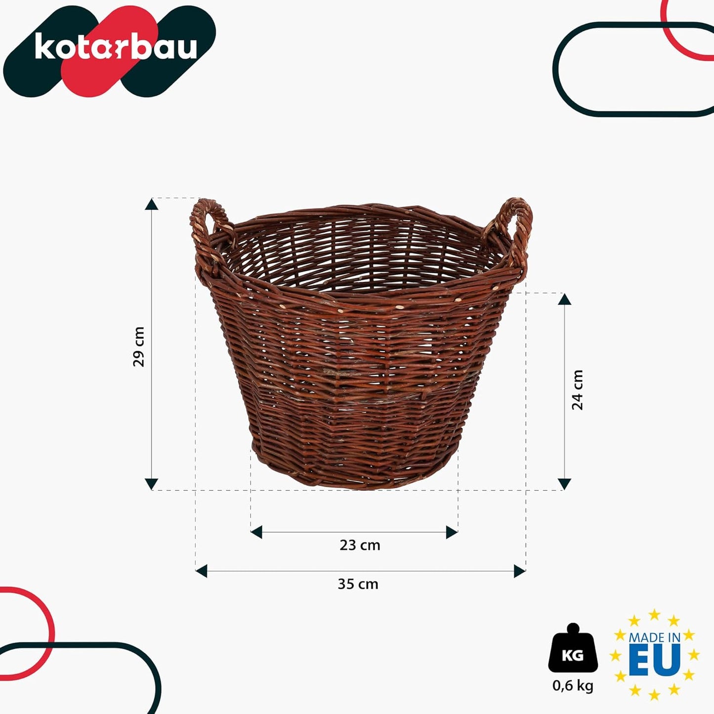 Weidenkorb für Kaminholz, ø 35 cm