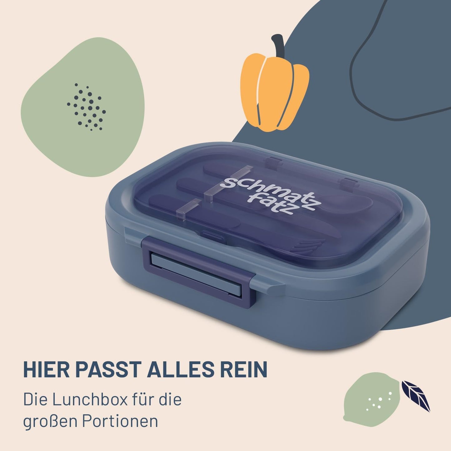 Unterteilbare Kinderbrotdose, Porzellanblau