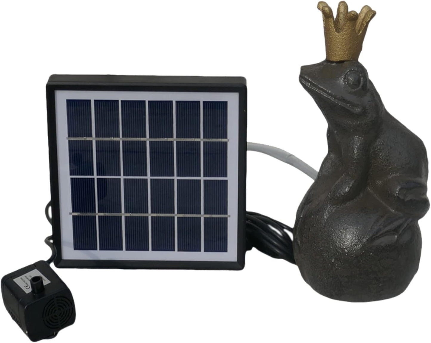 Wasserspeier Froschkönig mit Solarpumpe