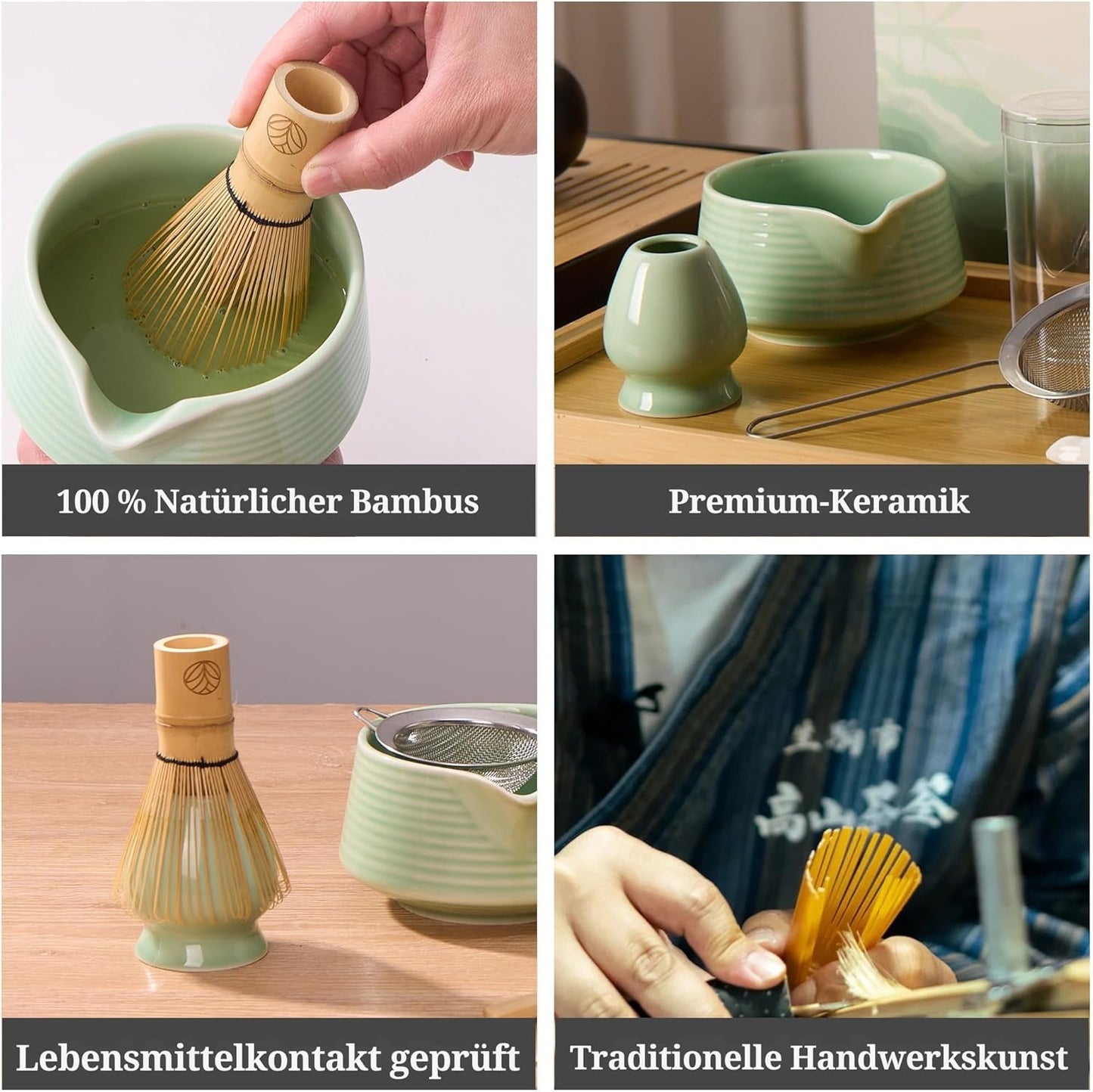 Matcha Tee-Set, 8 teilig Mintgrün